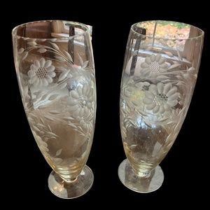 Etched Crystal Vases